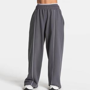 Pantalones Deportivos de Mujer, Color Sólido, Gruesos, Personalizados, Cintura Alta, Estilo Jogger, Invierno, 100% Algodón, Transpirables, Ecológicos - Product Image 1