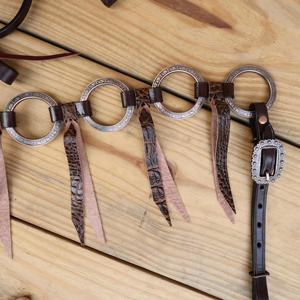 Hot Selling Western Headstall Breastplate Set Hand Tooled Floral Beaded Brass SS Fitting for Horse Riding - Product Image 4