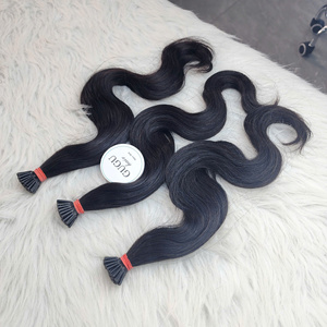 Extensions de cheveux humains en mèches vierges Body Wave, extensions de cheveux I-Tip, vente en gros bon marché, cheveux bruts 100% pour femmes - Product Image 2