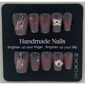 Unghie Artificiali Grandi con Effetto Farfalla Magico - Product Image 1