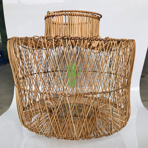 100% Handmade <b>Rattan</b> Decorative Pendant <b>Lamp</b> <b>Shades</b> Double Tiers Natural Lantern Lighting Wholesale Made in Vietnam - Product Image 3