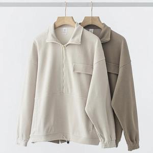 Sudadera con capucha Polo con cremallera de cuarto para hombre, Sudadera con capucha personalizada de alta calidad para hombre, Jersey de algodón con cremallera y logotipo de medio 1/4 - Product Image 3