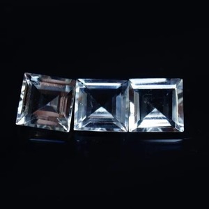 หินบุษราคัมสีขาวธรรมชาติ5มม. อัญมณีเจียระไนทรงสี่เหลี่ยมอัญมณีอัญมณีแบบหลวมขนาดใหญ่ - Product Image 1