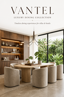 Ensemble de table à manger de luxe Vantel avec chaises rembourrées, meubles sur mesure pour projets résidentiels à l'exportation