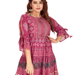 Viscose Muslin Long Kurti for Women Ethnic Clothing Women Kurti Ethnic Indian Kurta Ethnic Indian Kurta sets