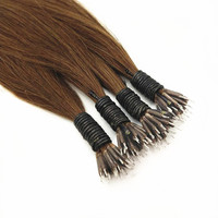 Échantillon gratuit vente en gros 12A qualité vierge Nano Ring extensions de cheveux humains russes à double tirage Nano Ring Ti