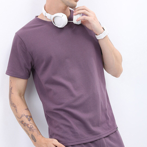 Nouveaux t-shirts 100% coton de haute qualité pour hommes en O Neck Design T-shirt à manches courtes de couleur unie contrastée pour hommes pour les vêtements d'été - Product Image 3