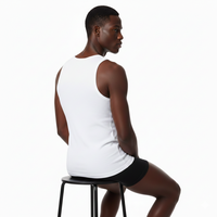 Sous-vêtements thermiques personnalisés anti-transpiration 100% coton, coupe ajustée, col rond, sans manches, pour hommes, impression de logo OEM, respirant