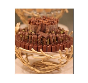 Plats de service à chocolat en métal martelé fait à la main, bol à chocolat couleur or au design moderne pour fournisseurs grossistes - Product Image 3
