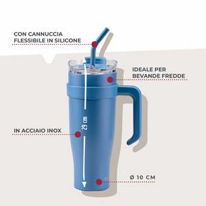 Borraccia Termica Blu XXL da 1,2L per Studenti e Viaggi Invernali - Product Image 2