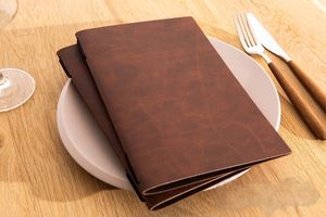 Suministros para hoteles y restaurantes Cubierta de menú de cuero PU con soporte de menú de cuerda Hecho de material de papel duradero - Product Image 6
