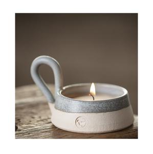 Portavelas de cerámica moderno hecho a mano para decoración del hogar, mesa de comedor, sala de estar, dormitorio, fiesta de boda, pieza elegante rústica - Product Image 4