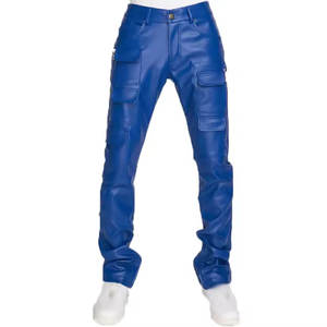 Pantalones de Cuero para Hombre, Corte Ajustado, Clásicos, Cómodos y Elegantes, Atuendo Casual y Moderno - Product Image 1