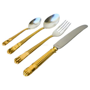 Personnalisation de l'ensemble de couverts à poignée en métal doré de qualité supérieure disponible - Product Image 3