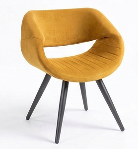 Silla de Comedor de Diseño Moderno Wabi-Sabi, Ecológica, Tapizada en Terciopelo, Patas de Metal, Asiento Ergonómico, Marca ARSU - Product Image 6
