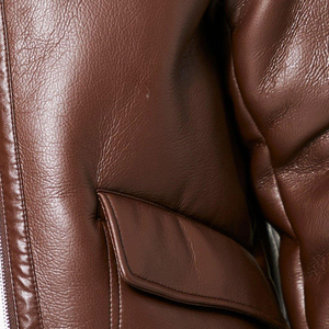 Custom Manufacturer Solid Color <b>Men</b> Biker Leather Winter <b>Jacket</b> Fashionable Genuine Leather <b>Sherpa</b> <b>Jackets</b> - Product Image 4