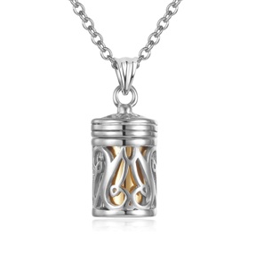 Collier de crémation en forme de cœur en or pour femmes, pendentif d'urne commémorative en acier inoxydable de taille personnalisée, porte-cendres en métal moderne pour l'être aimé - Product Image 4