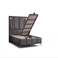 Lit Queen Size au design moderne, mobilier de maison, ensemble de chambre à coucher, lit d'hôtel, appartement, lit avec rangement, lit simple, double, queen, king, base de lit
