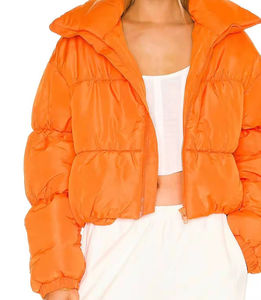 Customize Bold Winter Outerwear Crop Top Design Breathable Modern Feature Quilted Stitching Plus Size Women's Female <b>Jackets</b> - Product Image 4