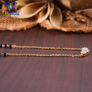 Labstone's 0.381 TDW corte redondo diamante oro amarillo Mangalsutra para bodas y regalos color rodio Chapado en - Product Image 4