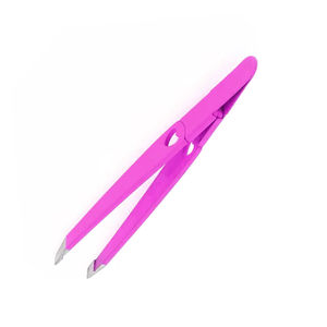 Pinces à épiler personnalisées, couleur rose, acier inoxydable, pointe inclinée, pinces à épiler pour le façonnage des sourcils, pour un usage domestique et en salon - Product Image 5