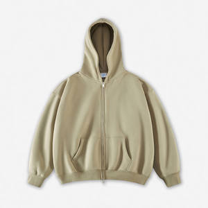 Venta al por mayor de sudaderas con capucha de logotipo personalizado Puff de los hombres Zip up Cardigan en Oversize Unisex Fleece para el invierno - Product Image 3