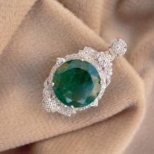 จี้เพชรโมอิสสีเงินและสีเขียวมรกตประดับห้องแล็บสุดหรูของ925 - Product Image 5