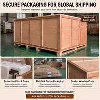 PLOUTARA Sauna Exterior Tipo Barril, Cabina de Madera con Puerta de Vidrio y Ventanas, Bandas de Acero Inoxidable, OEM para Villa, Jardín, Patio Trasero, Spa