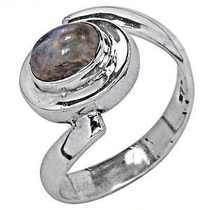 "Women's <b>Statement</b> 925 Silver Moonstone <b>Ring</b> Gemstone Brass Plated Ethnic Setting Bezel Setting Boxed" - Product Image 1