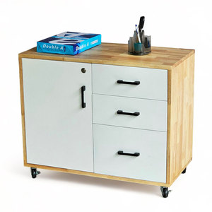 Modern Minimalist Movable Wood Filing <b>Cabinet</b> 80x40x65cm Panel Design Office/Workshop/Bedroom/Home Office Use - Product Image 1