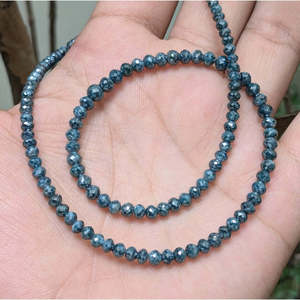 Collier de perles en diamant bleu de haute qualité AAA+ 3,5 4,5 mm, bijoux facettés étincelants - Product Image 1