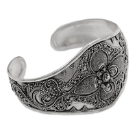 Bracelet manchette en argent sterling fait main, design bohème minimaliste, cadeau chrétien, bijoux de mode unisexe, prix de gros