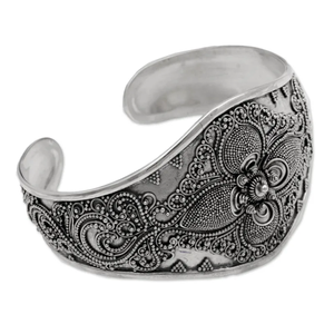 Bracelet manchette en argent sterling fabriqué à la main Boho Design minimaliste bijoux de mode pour elle bijoux en gros prix en vrac - Product Image 3