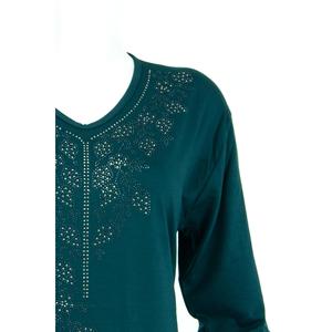 Blusa madre in tessuto pettinato in Lycra dal taglio normale con stampa in pietra elegante da donna-OPPW2022KBNKOZTK19 - Product Image 4