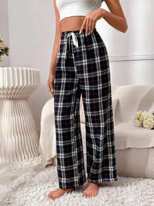 Wholesale Unisex <b>Pajamas</b> Flannel Trousers Boys Sleep Pants Plaid Soft <b>Checked</b> Flannel men's PANTS - Product Image 5