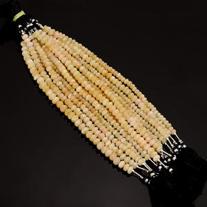 Cuentas de zafiro, cuentas lisas con forma de Rondelle de zafiro amarillo, cuentas de piedras preciosas de zafiro amarillo, cuentas de zafiro para la fabricación de joyas - Product Image 1
