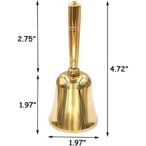 Cloche de service en laiton-Laiton poli/Puja/Pooja Bell Utilisation religieuse Différentes tailles disponibles - Product Image 3