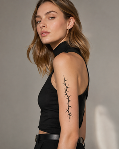 <span class=keywords><strong>Tatuaggio</strong></span> Temporaneo Halloween Stitch Scar 8 Disegni Line Art Blackwork Finto Sutura Adesivo Viso Corpo 50x150mm - Product Image 3