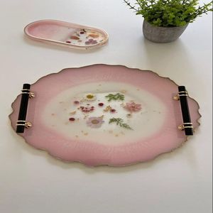 Artistic resin serving tray unique handcrafted pattern ideal for home entertaining parties celebrations or <b>gifting</b> ideas - Product Image 4