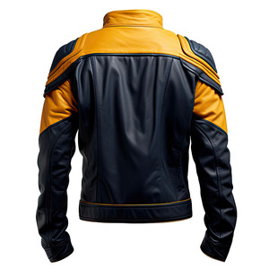Chaqueta de motorista de cuero real transpirable con cremallera para hombre con forro negro acolchado y bolsillos interiores exteriores OEM al por mayor 2024 - Product Image 4