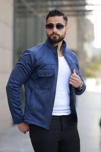 Vêtements d'extérieur décontractés à manches longues zippés kaki d'hiver pour hommes veste Streetwear à col en velours côtelé avec décoration à boutons tissu chaud - Product Image 2