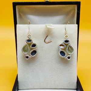 Boucles d'oreilles en titane de style bohème fabriquées à la main bijoux en améthyste verte Druzy uniques en argent sterling avec améthyste verte pour cadeaux - Product Image 3