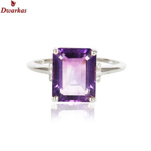 แหวนพลอยอเมทิสต์ธรรมชาติสีเงินสเตอร์ลิง925สำหรับงานแต่งงาน - Product Image 2