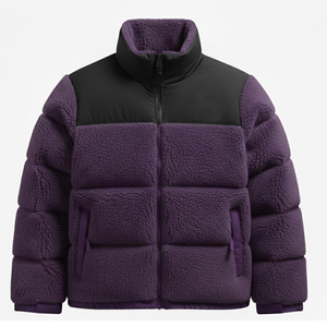 Cold Season Hooded Puffer <b>Jacket</b> Front logo Engineered Using <b>Thermal</b> Insulation Padded Layers Winter Outerwear Wholesale Supply - Product Image 4