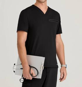 Conjunto de Uniformes Médicos Personalizados para Hospital, Transpirables, Mezcla de Poliéster y Algodón, Parte Superior y Pantalones, Unisex, Ligeros y Cómodos para Personal - Product Image 1