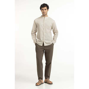 Chemises décontractées pour hommes 100 % coton, coupe classique, style semi-formel MN-CS-SS25-179, respirantes, en popeline/tissé/satin, chemises d'affaires ODM - Product Image 3