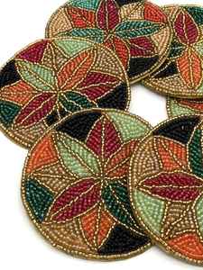 ชุดที่รองชาลูกปัดหลากสีสีทองดีไซน์ลายดอกไม้ที่สลับซับซ้อนของขวัญตกแต่งโต๊ะที่หรูหราทำด้วยมือ - Product Image 6