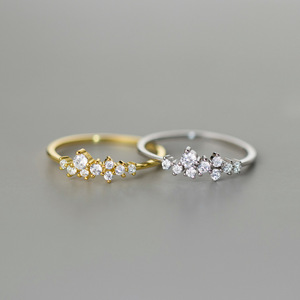 Anillo de circón de estilo simple minimalista, Plata de Ley 925, regalos de joyería de Navidad para cumpleaños - Product Image 3