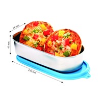 Boîte à lunch ovale plate en acier inoxydable de 650 ml très demandée pour le bureau, l'école, les voyages ou l'extérieur – Disponible à la vente