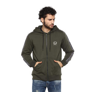Sweats à capuche zippés pour adultes teints unis cagoules de sport coupe ajustée en manches longues chandails réguliers ajustés pour les jeunes - Product Image 1